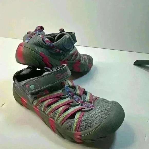 Skechers Sandal Shoes Girls Sz 11 Gray Multi Color - Picture 8 of 9